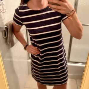 Gap Navy and White Striped Dress